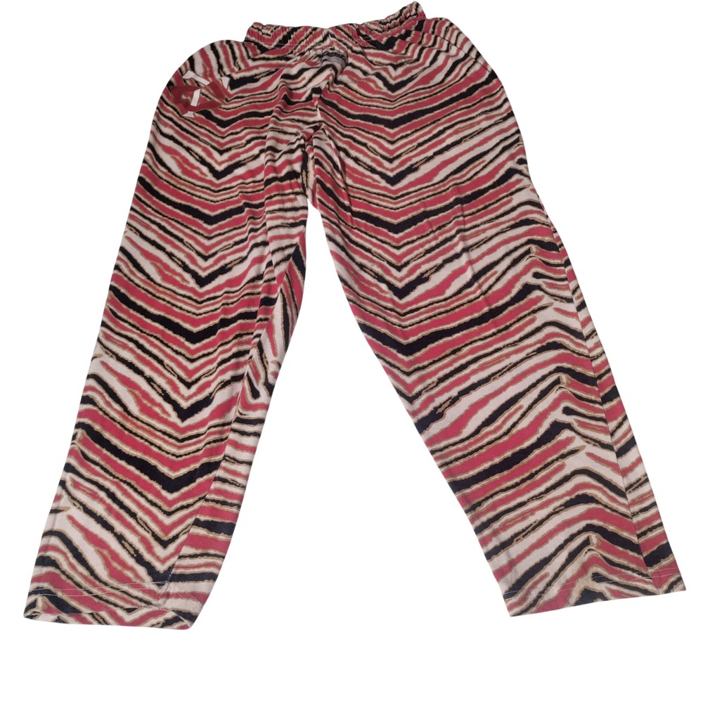 Zubaz Chevron Print Pants Red Black Tan MN Twins XS Relaxed Fit Lounge
